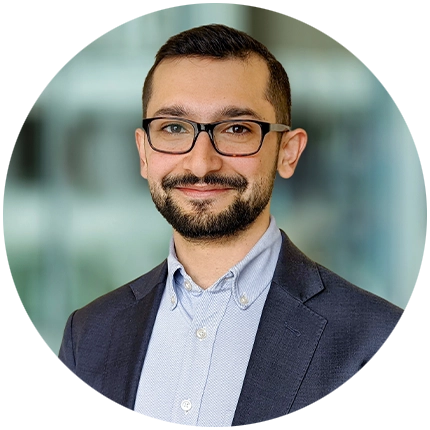 Professional headshot example of man with window background