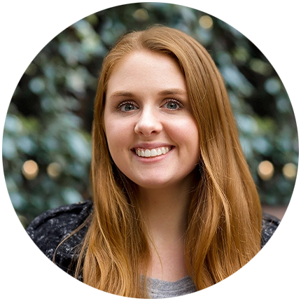 Professional headshot example of woman with natural background