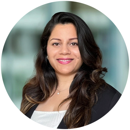 Professional headshot example of woman with window background